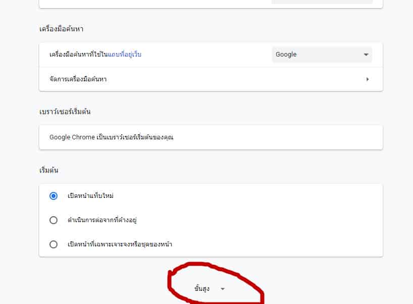 การตั้งค่า google chrome ตั้งค่าขั้นสูง