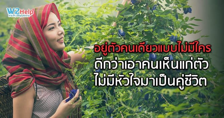 อยู่ตัวคนเดียวแบบไม่มีใคร ดีกว่าเอาคนเห็น แก่ตัวไม่มีหัวใจมาเป็นคู่ชีวิต